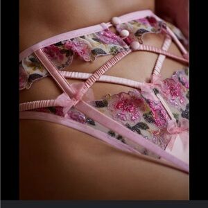 For Love and Lemons Blushing Rose Garter Belt